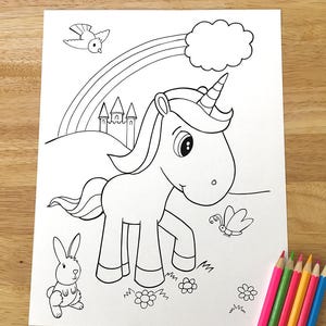 Cute Unicorn Coloring Page! Downloadable PDF file!