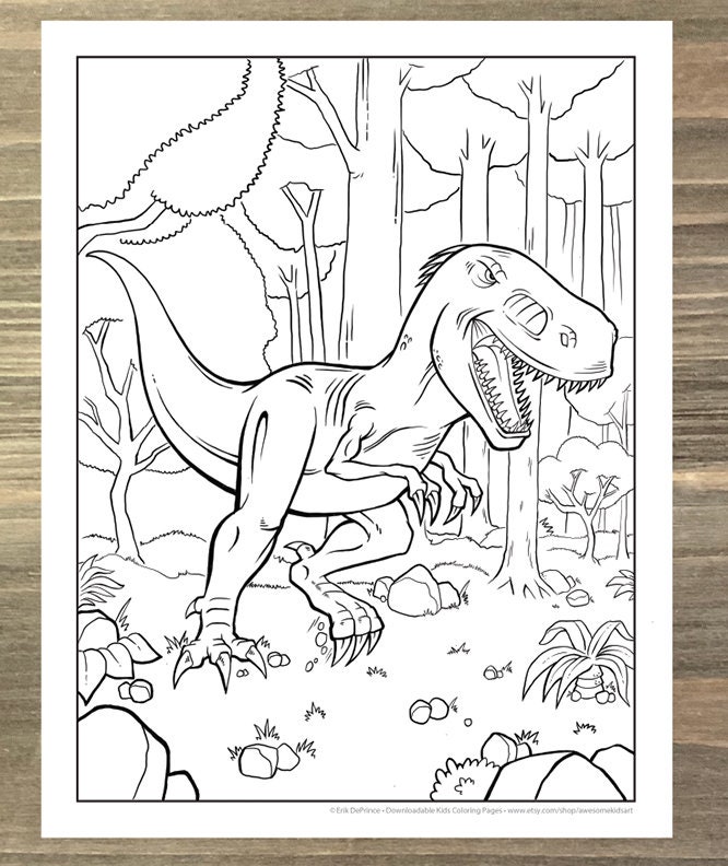 T Rex Coloring Pages in 2023  T-rex drawing, Dinosaur coloring