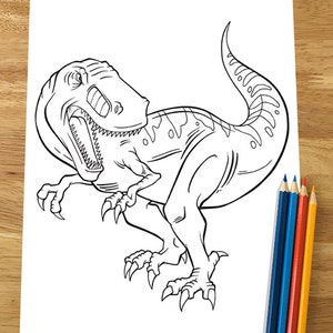 Dinosaur Tyrannosaurus T-Rex Coloring Page! Downloadable PDF file!