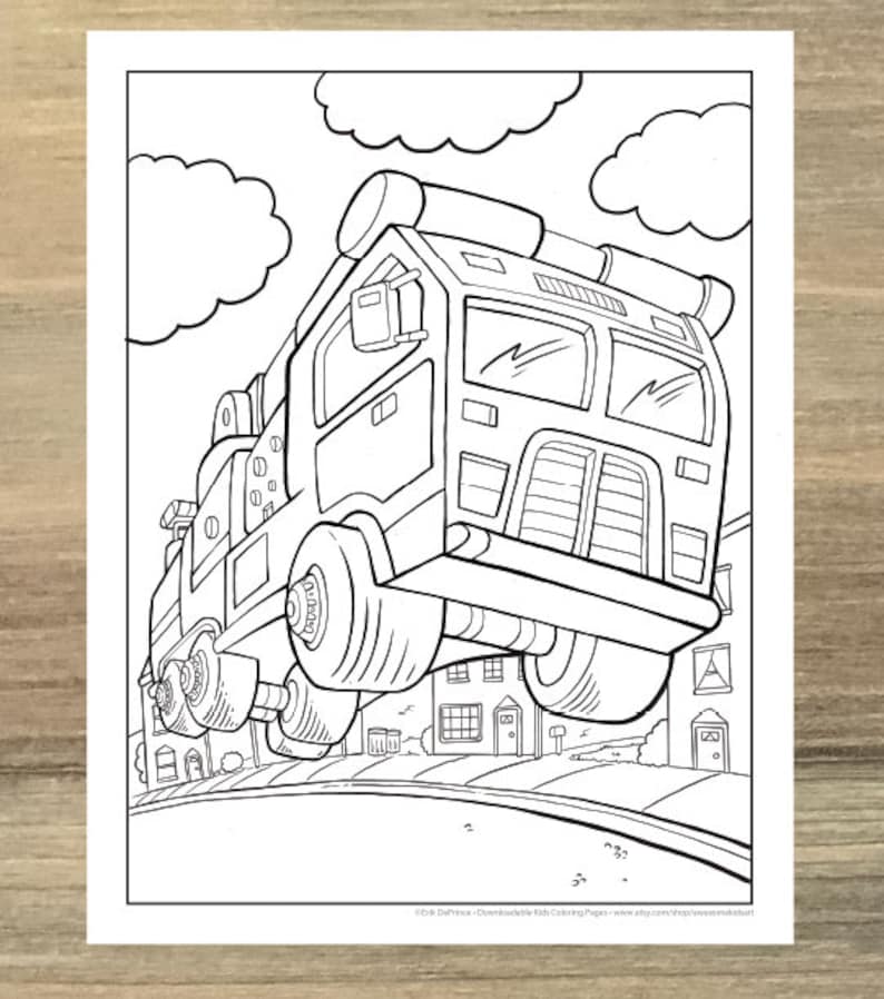 Big Fire Truck Coloring Page! Downloadable PDF File! - Etsy