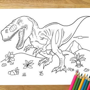 Tyrannosaurus Rex Coloring Page! Downloadable PDF file!