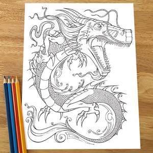 Dragon Coloring Page! Downloadable PDF file!