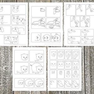 How to Draw Step by Step Cute Animals Page Set! Downloadable PDF files!