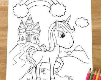 Cute Unicorn Coloring Page! Downloadable PDF file!