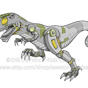 Clipart eines Roboters Tyrannosaurus rex Dinosaurier Kommerzielle Nutzung Erweiterte Lizenz!!!