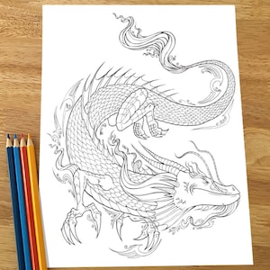 Dragon Coloring Page! Downloadable PDF file!