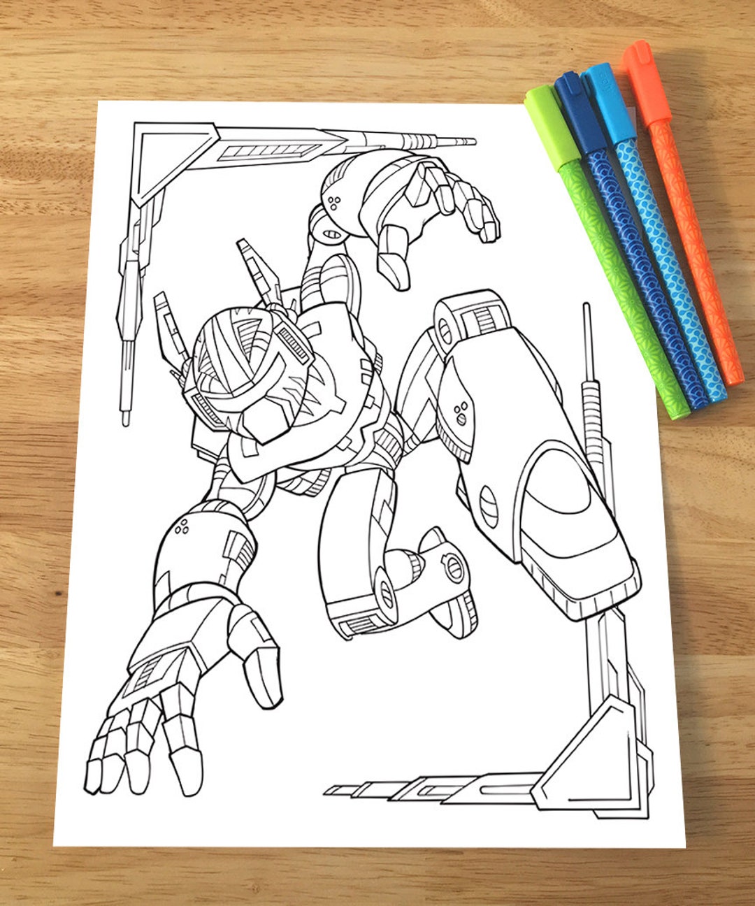 Robot Coloring Page! Downloadable PDF File! - Etsy