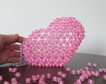 Heart Shaped Beaded Bags - Etsy