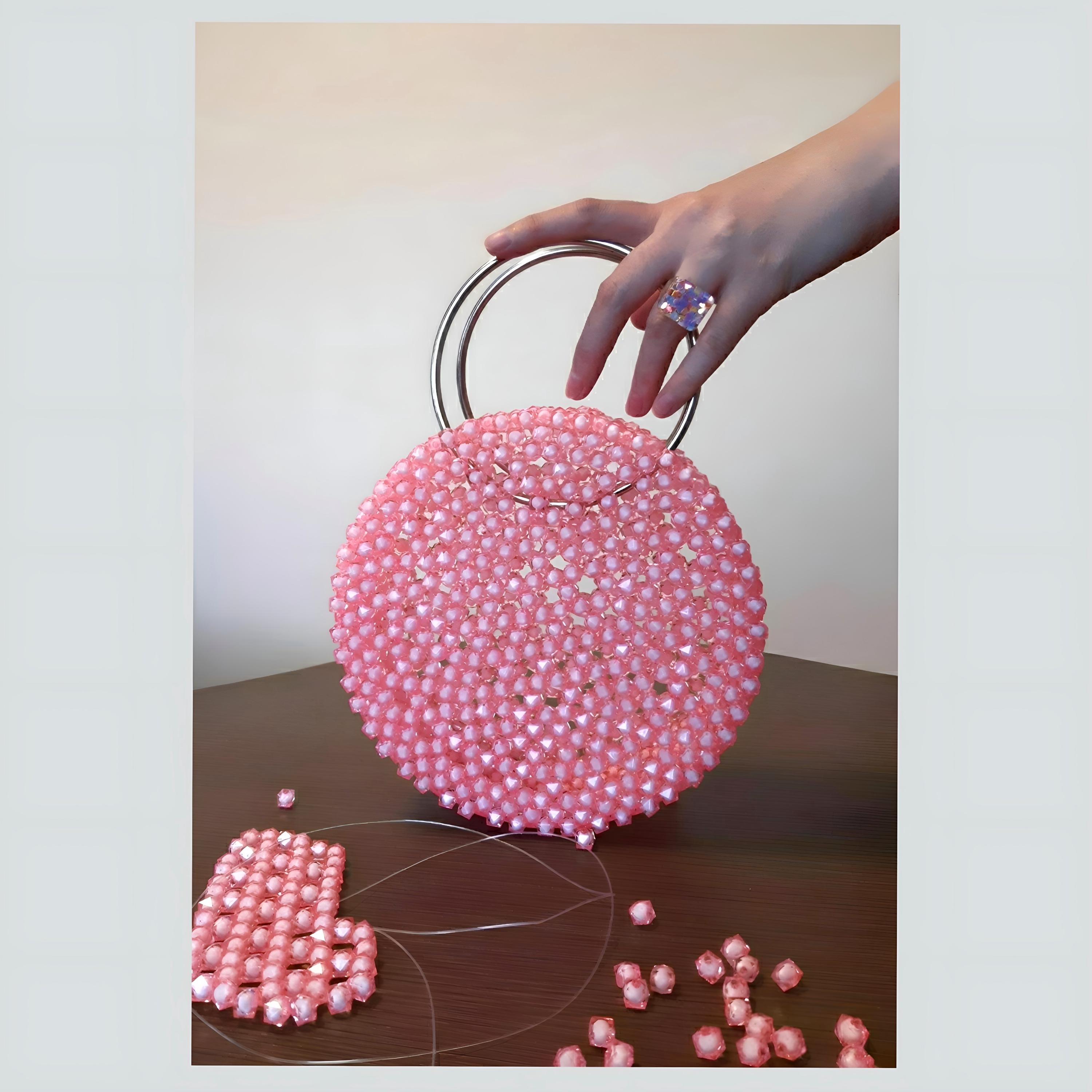 Sac de soirée rose brillant, Pochette Mariage classe mode livré 48h