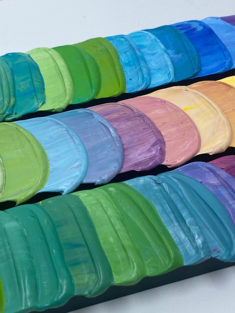 Chunky Paint Blobs Abstract Acrylic Paintings Etsy