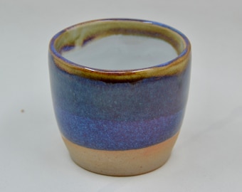 Ceramic Tea/Coffee Cup - Handmade Pottery - Blue-Purple(ish) Glaze
