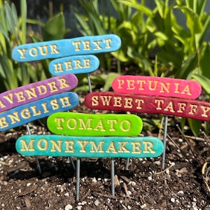 Custom Garden Markers: Hand-Stamped Polymer Clay Plant Sign