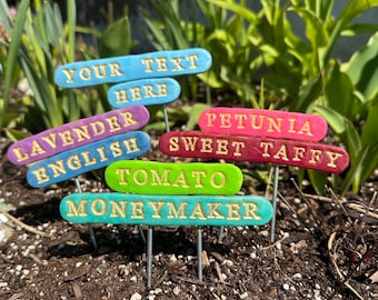 Custom Garden Markers: Hand-Stamped Polymer Clay Plant Sign