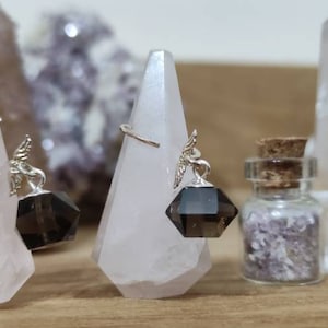Earrings Natural smoky Quartz 7x11mm diamond type in silver 925 sterling