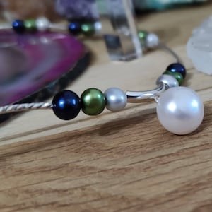 Silver choker with central cultured pearl of fresh water extra quality and chain in nickel and lead free silver thread 925 trotter