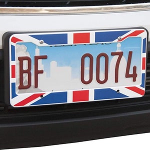 International Tie Britain England License Plate Frame, High Grade 304 Stainless Steel