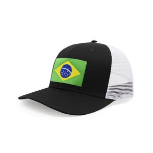 Brasilien Hut: Anpassbare Snapback Trucker Baseball Cap mit gesticktem Flaggen-Patch