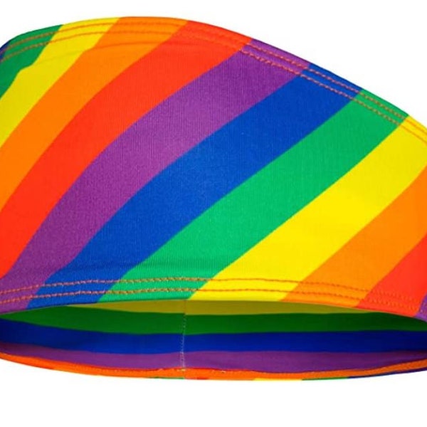 Rainbow Gay Pride Flag Diadema de triángulo antideslizante para yoga, al aire libre, deportes