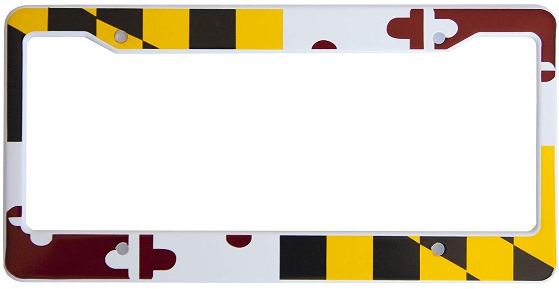 International Tie Maryland Flag License Plate Frame High Grade Etsy