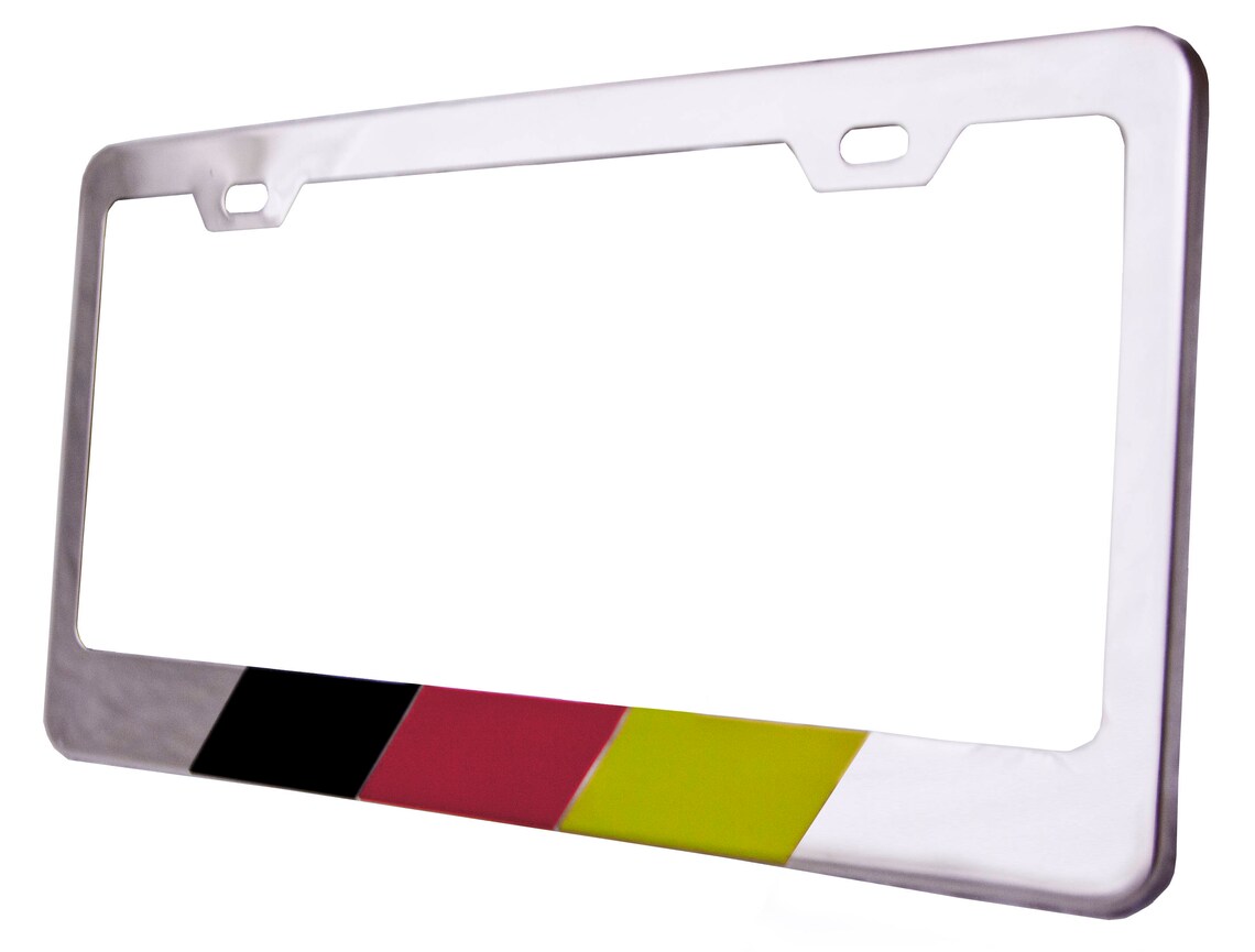 Germany German Flag License Plate Frame Chrome Stainless Etsy
