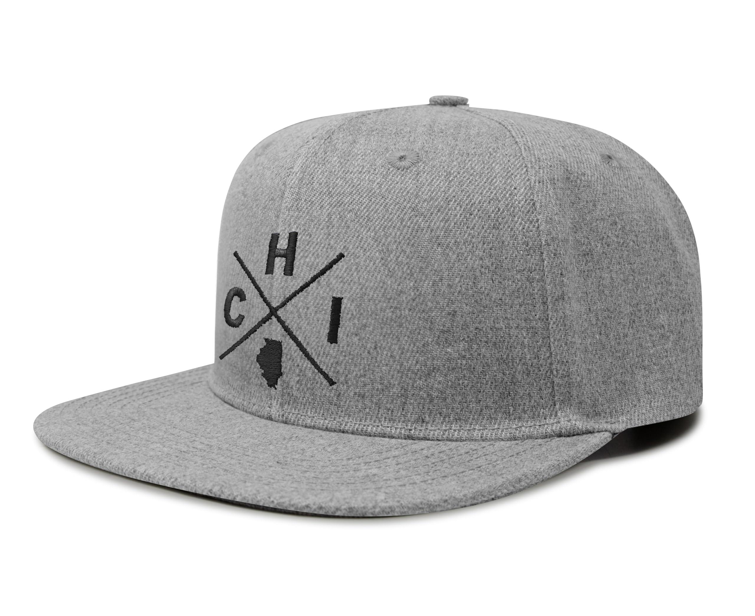 LIICHEES Chicago Flag Baseball Cap - Adjustable Cotton Hat, Unisex, Vintage Style, Gray, One Size Fits Most
