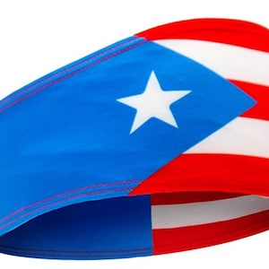 International Tie Puerto Rico Nonslip Elastic Sports Headband for Men and Women. Great for Sports Fitness Yoga Running