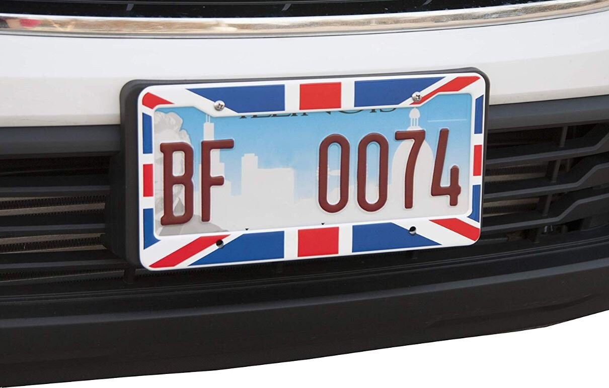 International Tie Britain England License Plate Frame, High Grade 304 Stainless Steel