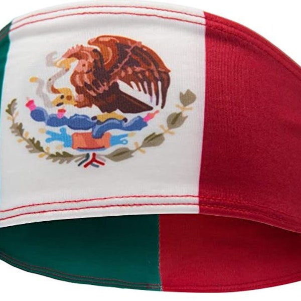 Mexico Flag Headband for Yoga, outdoors, sports  bandera de Mexico