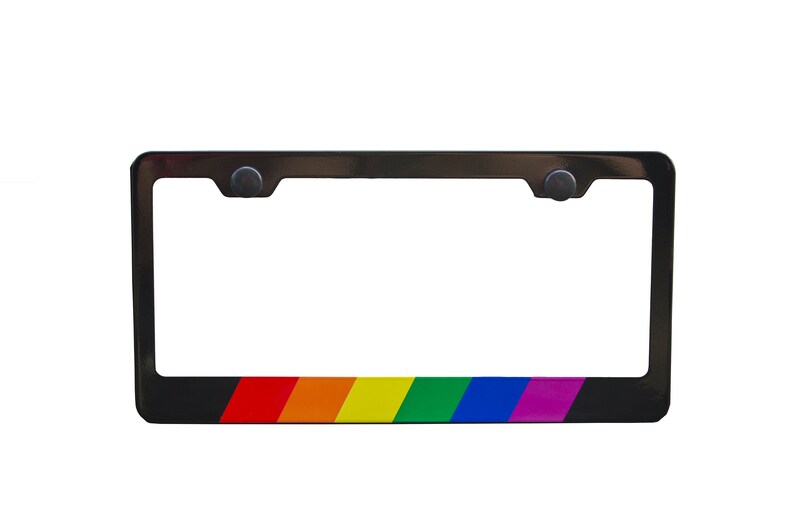 Rainbow Pride Flag License Plate Frame Black High Grade 304 - Etsy