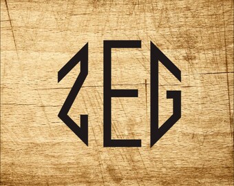 Octagon Monogram Digital Art SVG PNG DXF font file silhouette studio cricut alphabet letters cutting files monogram