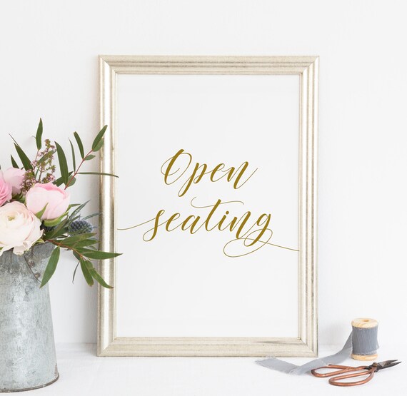 printable open seating sign wedding open seating open etsy open seating at wedding reception