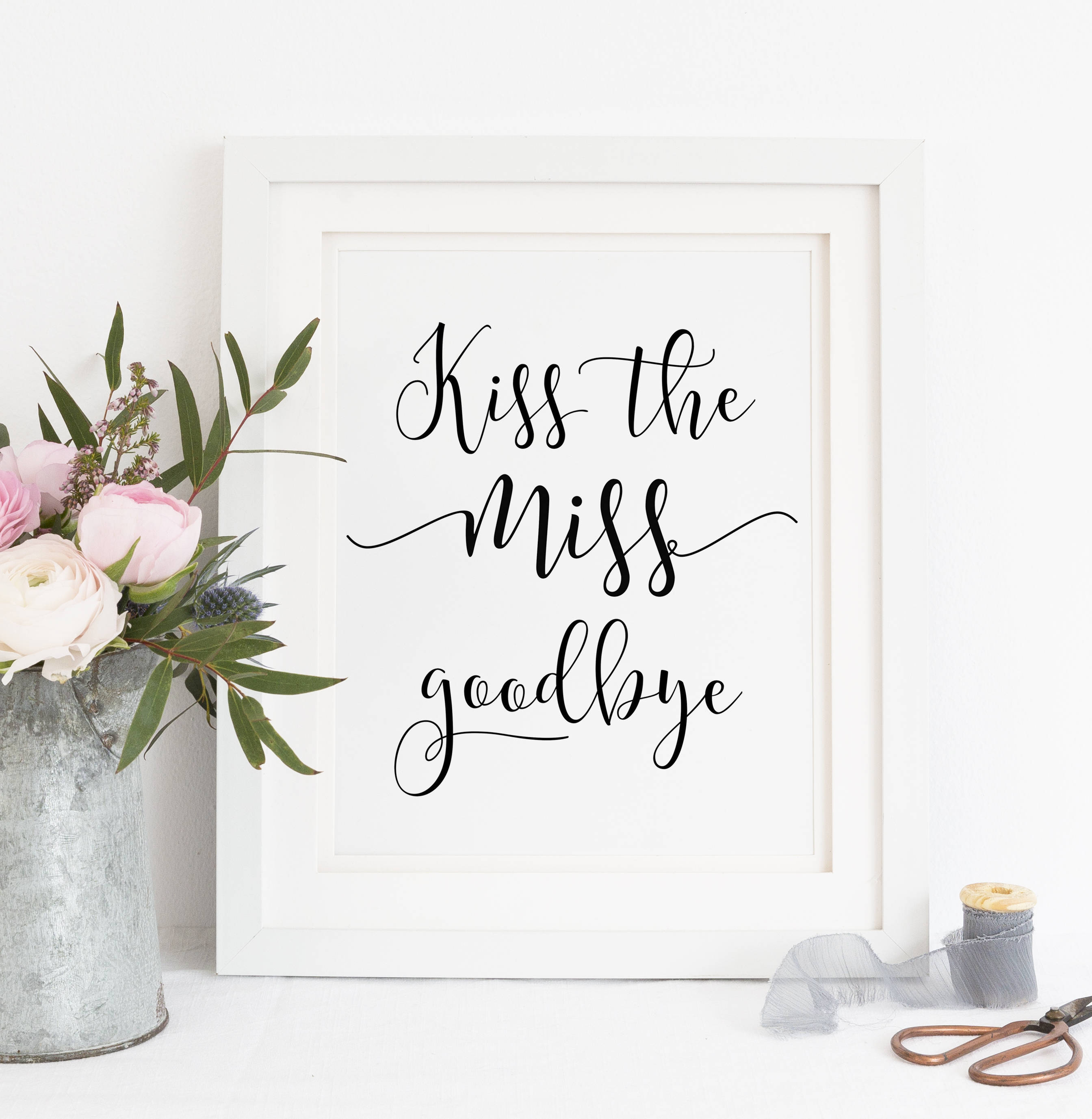 Printable. Kiss the miss goodbye bridal shower printable | Etsy
