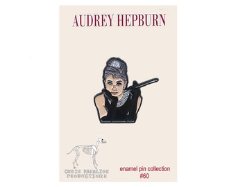 Audrey Hepburn enamel pin - lapel pin - gift for her - stocking stuffer - breakfast at tiffany's - christmas gift - best friend gift