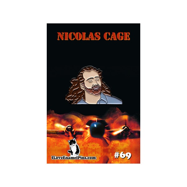 Nicolas Cage enamel pin - LIMITED EDITION 1.25" pin - nic cage - con air - gifts for her - gift for him - lapel pin - nicholas cage - meme