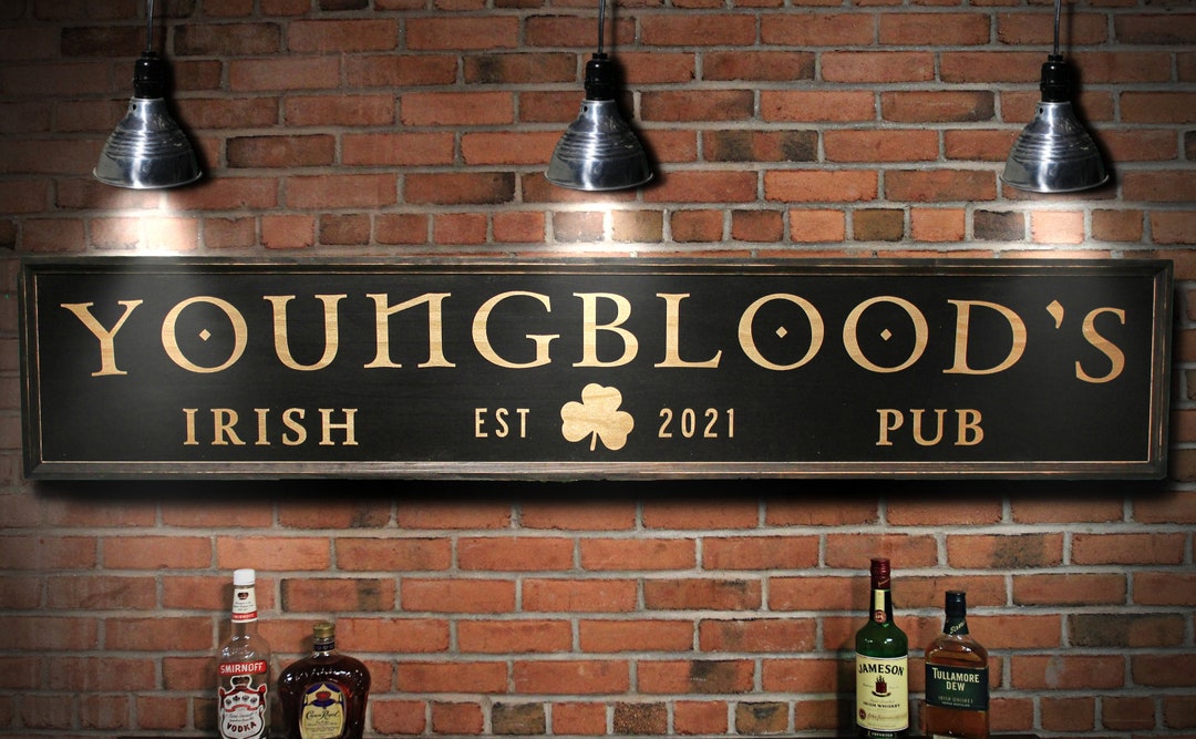 Personalized IRISH PUB Sign Your Last Name Bar Sign for Home - Etsy