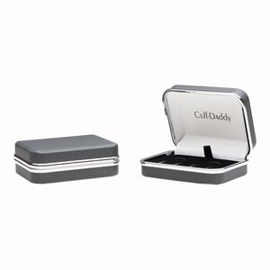 Black Onyx and Silver Tuxedo Formal Set Cufflinks and Studs with Travel Presentation Gift Box image 3