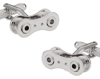 Bicycle Bike Chain Cufflinks for Cyclists - Ready to Gift to Dad on Father's Day - Funny Novelty Cufflinks