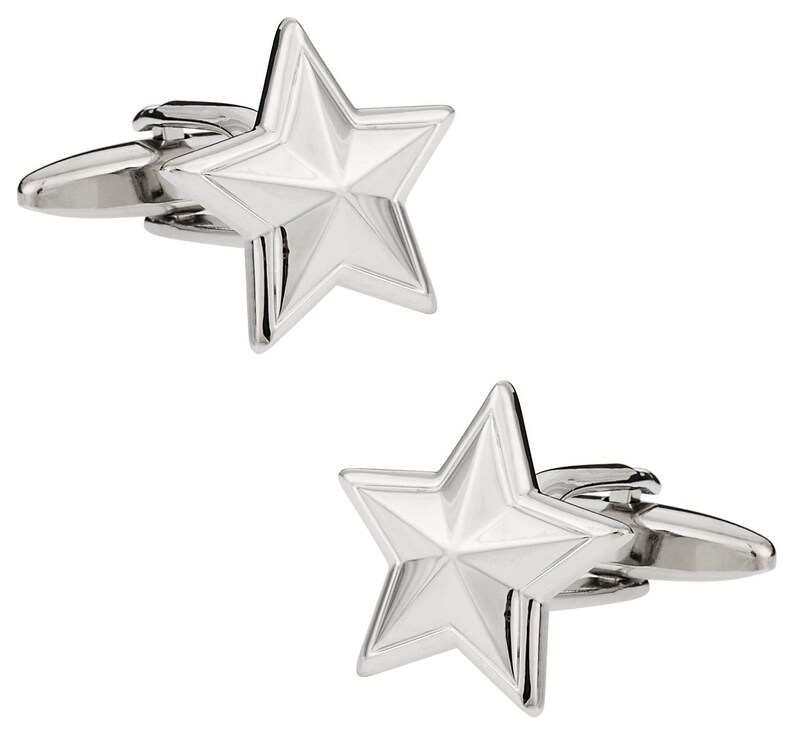 Colonial Silver Star Cufflinks with Presentation Box
