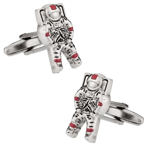Astronaut Space Man Cufflinks with Presentation Gift Box - Ready to Gift to Dad on Father's Day - Funny Novelty Cufflinks
