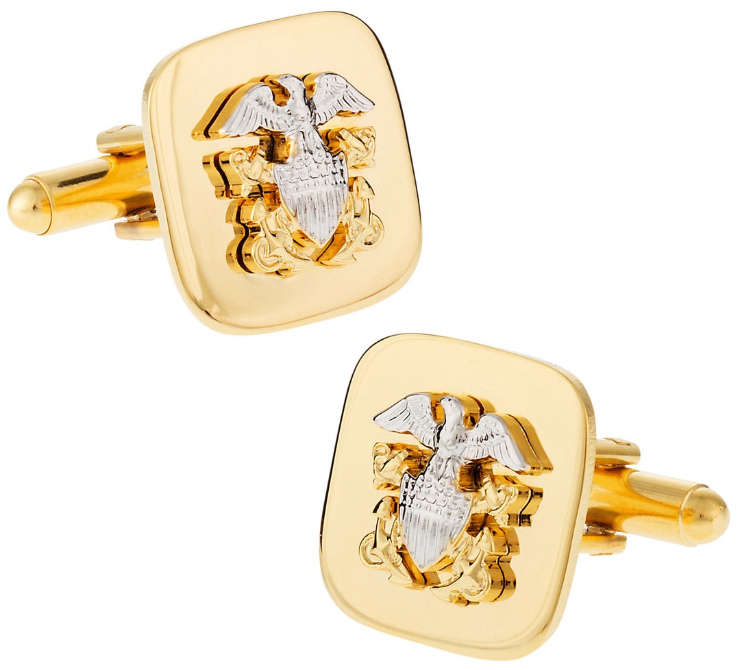 US Navy Cufflinks Gold Officer With Gift Box Ready to Gift Etsy