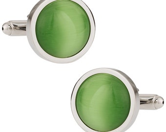 Green Cufflinks with Gift Box - Ready to Gift