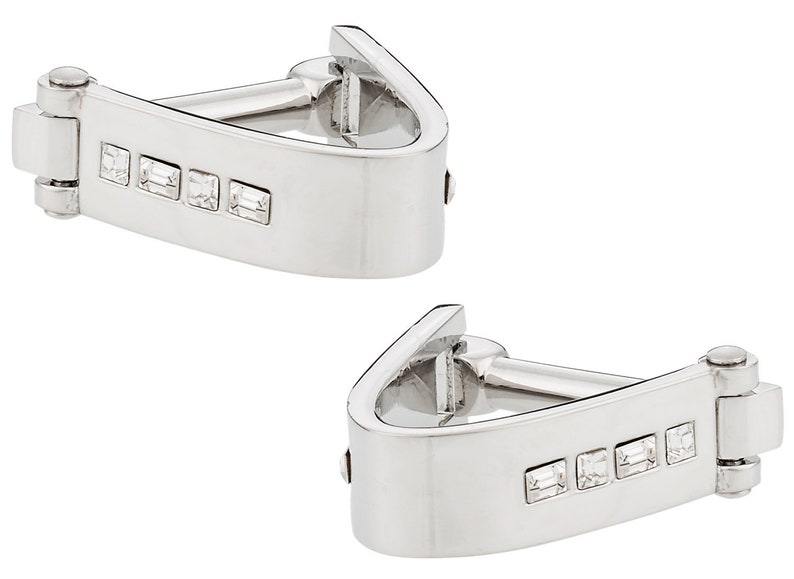 Wrap Around Cufflinks Crystal Metal with Presentation Box
