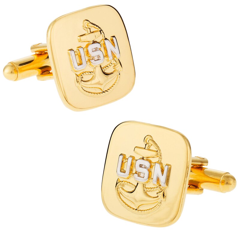 US Navy Cufflinks E7 Chief Petty Officer CPO USN Gold Silver Etsy