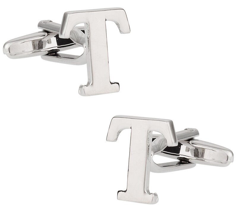 Letter T Cufflinks Monogram with Presentation Box