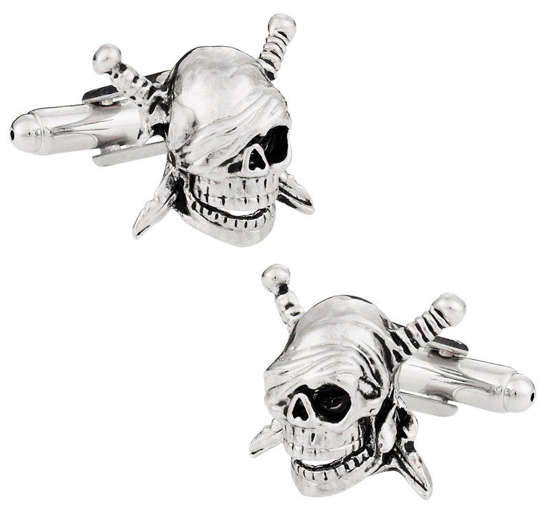 Skull /& Swords Pirate Cufflinks with Presentation Box