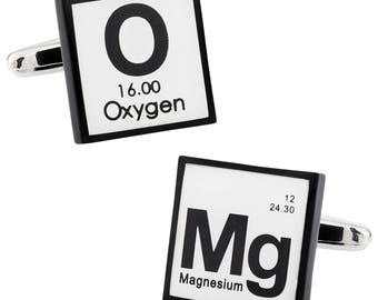 OMG Periodic Table Chemistry Cufflinks - Ready to Gift to Dad on Father's Day - Funny Novelty Cufflinks