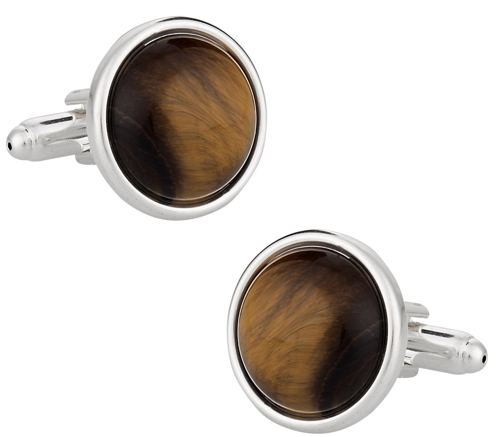 Men's Cuff Links Domed Tiger Eye Cufflinks with Sterling Etsy