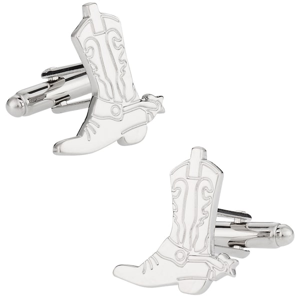 Western Cowboy Boots and Spurs Cufflinks with Presentation Gift Box - Ready to Gift to Dad on Father's Day - Funny Novelty Cufflinks