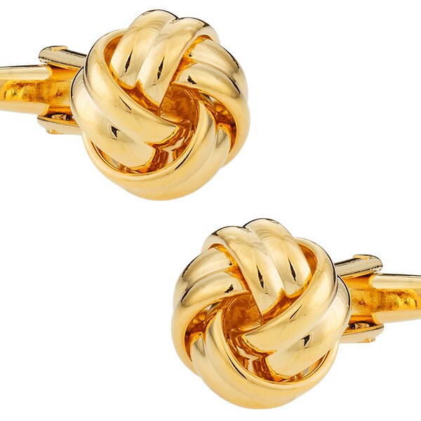 Classic Gold Gold Men's Cuff Links - Woven Gold Knot Cufflinks with Presentation Gift Box - Ready to Gift