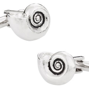 Nautilus Shell Beach Cufflinks with Presentation Gift Box - Ready to Gift to Dad on Father's Day - Funny Novelty Cufflinks